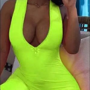 Trendy summer Lime Green sleeveless jumpsuit